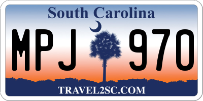 SC license plate MPJ970