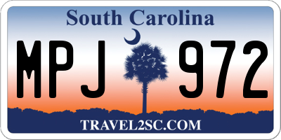 SC license plate MPJ972