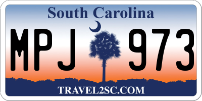 SC license plate MPJ973
