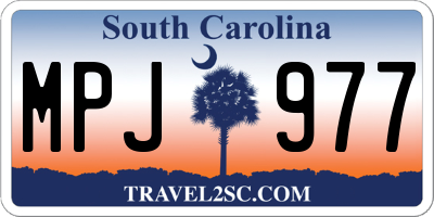 SC license plate MPJ977