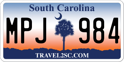 SC license plate MPJ984