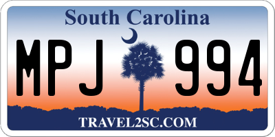 SC license plate MPJ994