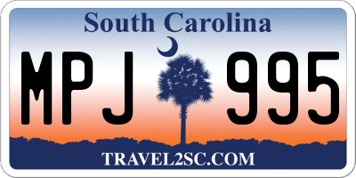 SC license plate MPJ995