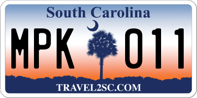SC license plate MPK011