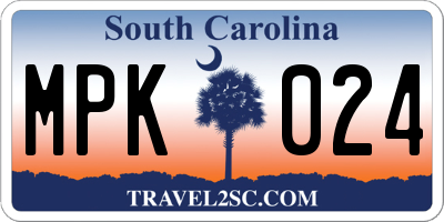 SC license plate MPK024