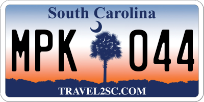 SC license plate MPK044