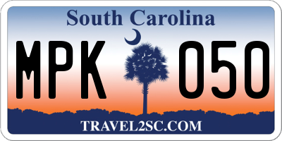 SC license plate MPK050