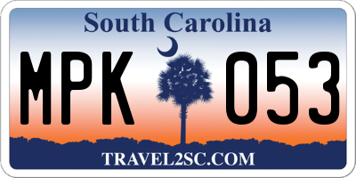 SC license plate MPK053