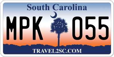 SC license plate MPK055