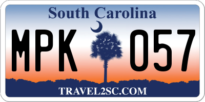 SC license plate MPK057