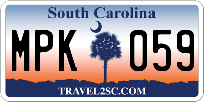 SC license plate MPK059