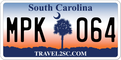 SC license plate MPK064