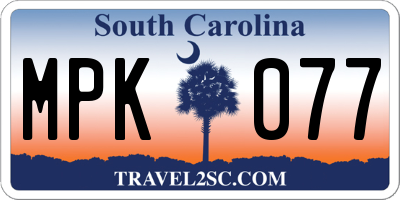 SC license plate MPK077