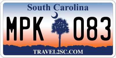 SC license plate MPK083