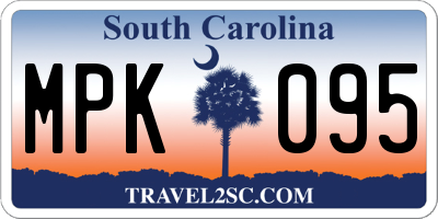 SC license plate MPK095