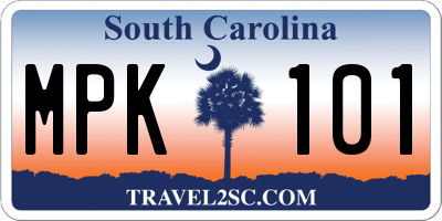 SC license plate MPK101