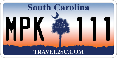 SC license plate MPK111