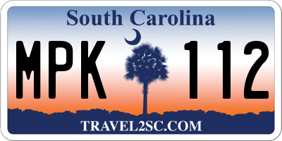 SC license plate MPK112