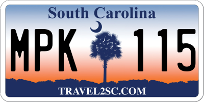SC license plate MPK115