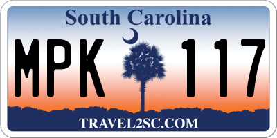 SC license plate MPK117
