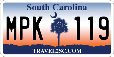 SC license plate MPK119