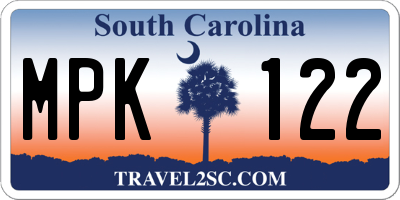 SC license plate MPK122
