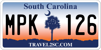 SC license plate MPK126