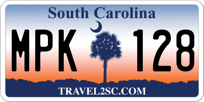 SC license plate MPK128