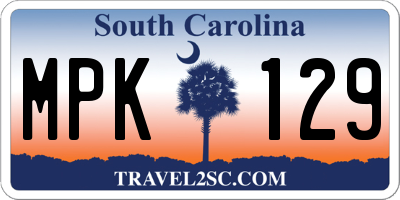 SC license plate MPK129