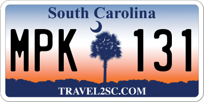 SC license plate MPK131