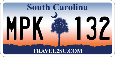 SC license plate MPK132
