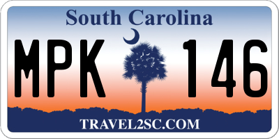 SC license plate MPK146