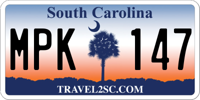 SC license plate MPK147
