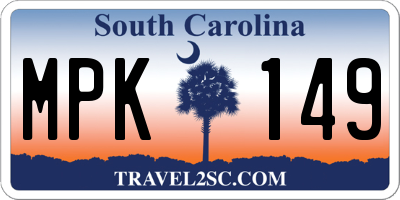 SC license plate MPK149