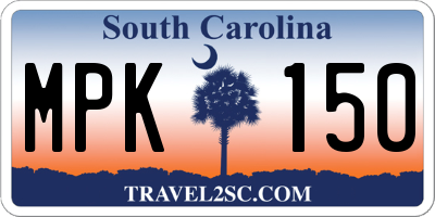 SC license plate MPK150