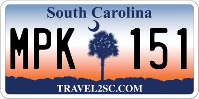 SC license plate MPK151