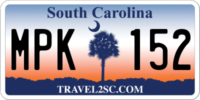 SC license plate MPK152