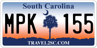 SC license plate MPK155
