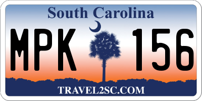 SC license plate MPK156