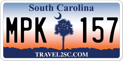 SC license plate MPK157