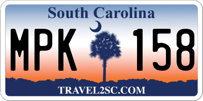 SC license plate MPK158