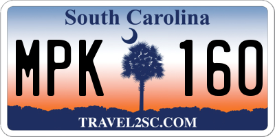 SC license plate MPK160