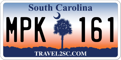 SC license plate MPK161