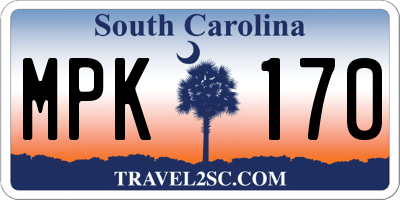 SC license plate MPK170