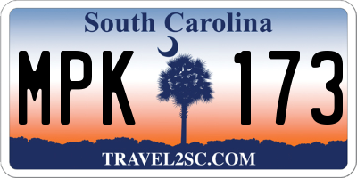 SC license plate MPK173