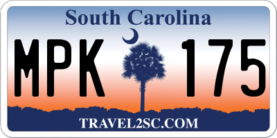 SC license plate MPK175