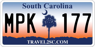 SC license plate MPK177