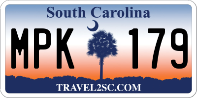 SC license plate MPK179