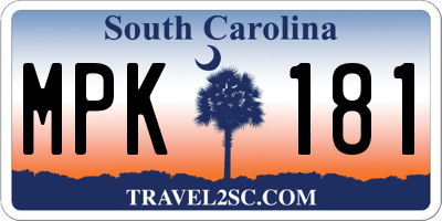 SC license plate MPK181