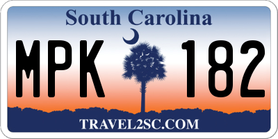 SC license plate MPK182
